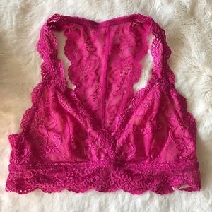Francesca's Pretty Pink Lace Bralette